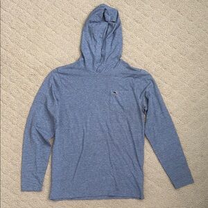 Vineyard Vines Boys Medium Blue Hooded Long Sleeve Edgartown Tee